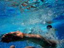 Boy, Underwater, Pool, Ripples, Water, Liquid, Wet, foot, leg, bubbles, Wavelets