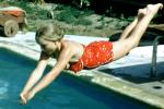 Girl Diving, Flight, Pool, 1960s
