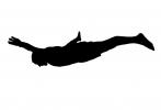 Man in Flight, diving silhouette, shape