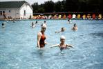 Girls in a Pool, Water, swimsuit, bathing cap, 1950s, SWDV02P13_13
