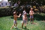 Brother, Sister, Splashy Water, Summer Fun, Backyard, 1963, 1960s, SWFV01P10_08