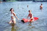 Floating, air mattress, Lake, water, Summer, 1978, 1970s, SWFV01P12_04
