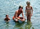 Brother, Sister, Lake, Summer, 1978, 1970s, SWFV01P12_07B