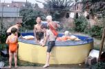Boys, Girls, Backyard Swimming Pool, Airmattress, Floating, 1965, 1960s, SWFV01P13_03