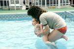 Swimming Pool, Swim Lessons, Teaching a Child to swim, Backyard Swimming Pool, 1970s, SWFV01P13_13
