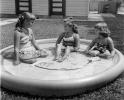 Backyard Swimming pool, Girls, Summer, Sunny, 1940s