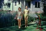 Backyard, Water, Sunny, Summer, Hot, 1940s, Girl