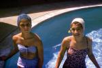 Poolside, Pool, Swimcap, Bathingcap, Summer, Summertime, Girls, Swimmsuit, 1960s, SWFV02P06_19