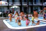 Girls, Boys, Motel, Pool, Summer, Lawn, 1960s