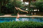 Jumping, Diving, Pool, Swimming Pool, Diving Board, Palm Trees, Summer, Summertime, 1960s, SWFV02P07_15B