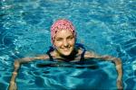 Woman, Pool, Smiles, Bathingcap, badekappe, SWFV02P09_08
