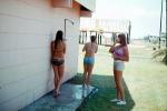 Three Girls, Outdoor Shower, 1960s, SWFV02P09_11