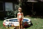 Girl with a Backyard Pool, bathing suit, cute, funny