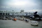 ground control tower, United Airlines UAL, Control Tower, Pallet Carts, Air Cargo Pallets, jetway, Airbridge