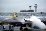 Steam, de-icing, United Airlines UAL, Control Tower, Airbus A320 series