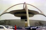 Theme Building, cars, LAX, vehicles, Restaurant, landmark, 1960s, TAAV15P01_12