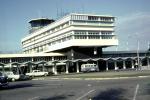 Cayman Islands, Terminal, building, vehicles, cars, May 1966, 1960s, TAAV15P02_13