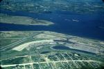 runway, terminal, buildings, La Guardia International Airport, 1950s