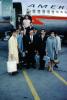 Disembarking Passengers, Men, Women, Coats, Bags, May 1967, 1960s