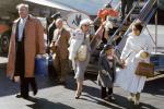 Boy with a Toy Gun, disembarking passengers, coats, cold, woman, son, man, men, women, May 1968, 1960s, TAAV15P12_10B