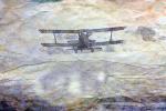 Biplane Flying, Flight, Airborne, Crumpled Paper, abstract, TABD01_006C
