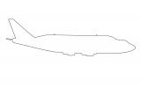 N780BA, Boeing 747-409LCF, Dreamlifter Outline, Pencil drawing, line