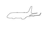 Embraer ERJ 170SE outline, line drawing, shape, TAFD02_017O