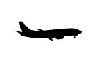 N343SW, Boeing 737-3H4 silhouette, 737-300 series, CFM-56, shape, logo