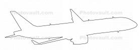 Airbus A220 outline, line drawing, TAFD03_129O