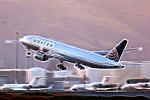 artsy United Airlines Boeing 777, takeoff, flight, flying, airborne, Paintography, Abstract