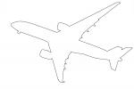 Airbus 350-941 Outline, Line Drawing, TAFD04_233O