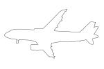 Airbus 320-232 outline, line drawing