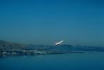PSA, Pacific Southwest Airlines, Boeing 727 Taking-off at SFO, San Francisco Skyline