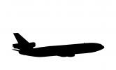 Douglas DC-10 silhouette, logo, shape, TAFV01P06_02M