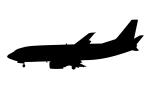 Boeing 737-3A4, 737-300 silhouette, logo, shape