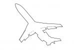 Boeing 727 outline, line drawing, shape, TAFV05P10_04O