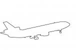 Douglas DC-10 outline, line drawing, shape