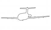 BAC 111 outline, line drawing, shape, TAFV06P01_14O