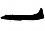 Silhouette Convair CV-580, N7743U, logo, shape