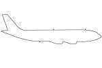 Airbus A300 outline, line drawing, shape