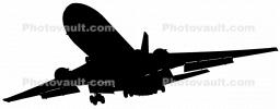 Douglas DC-10 silhouette, Panorama, logo, shape, TAFV08P03_02M
