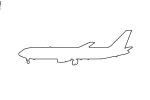 outline of a Boeing 767-332, 767-300, line drawing, shape, 767-300 series, TAFV08P03_06O