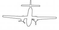 de Havilland Caribou outline, line drawing, shape