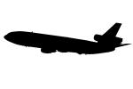Douglas DC-10 silhouette, shape, logo