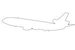 Douglas DC-10, outline, line drawing, TAFV10P02_12O