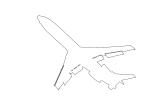 Boeing 727 Outline, line drawing, shape