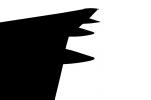 Lone Wing in Flight silhouette, logo, shape