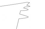 Lone Wing in Flight outline, line drawing, shape, TAFV11P10_07O