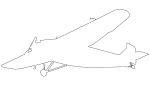 Ford Trimotor outline, line drawing, shape