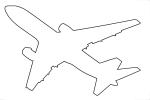 Boeing 767 outline, line drawing, shape